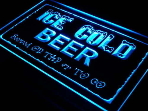 Ice Cold Beer on Tap Bar Neon Light Sign